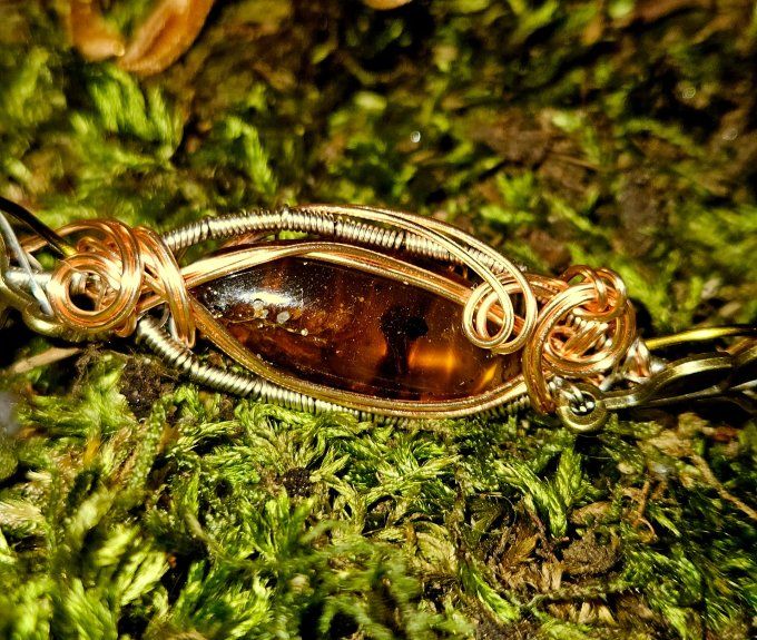 Charms ambre bleu -bijoux modulable 