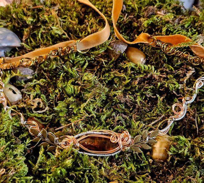 Charms ambre bleu -bijoux modulable 