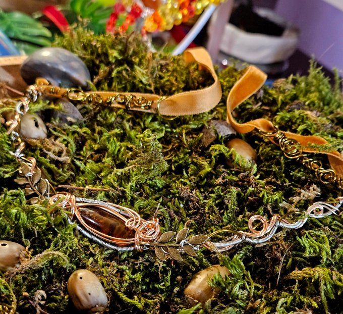 Charms ambre bleu -bijoux modulable 