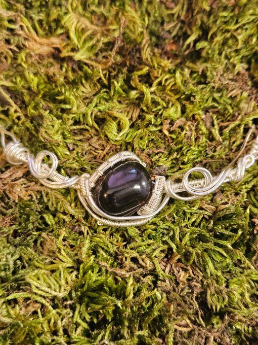 Obsidienne Larme d'apache ✨collier charms 