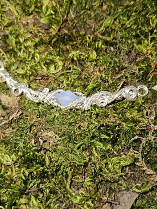 Collier Charms calcédoine violette 