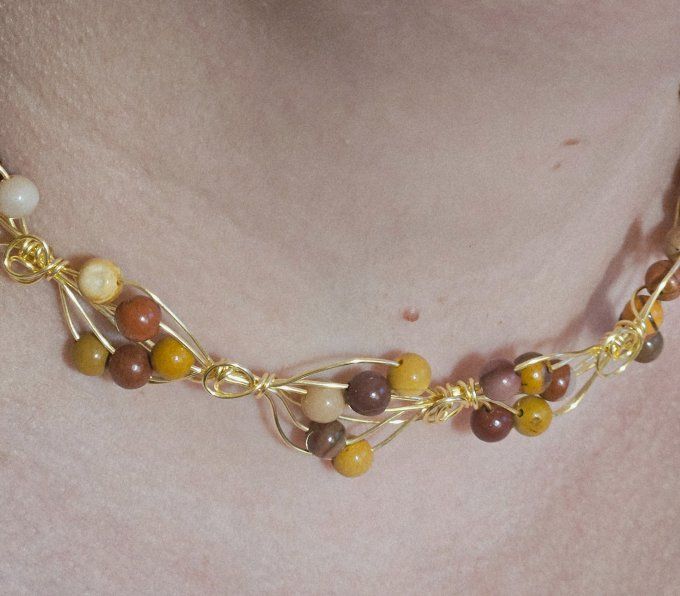 Pumpkin jewels mookaite .bijou de l'automne 