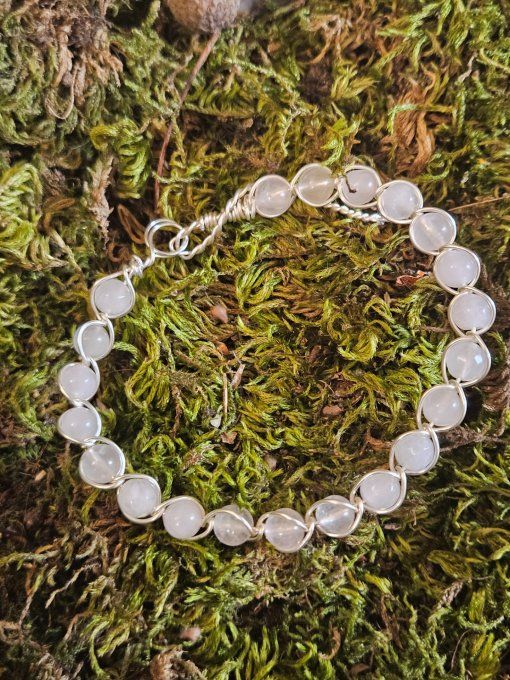 Bracelet Quartz rose , amour et douceur , sur mesure 