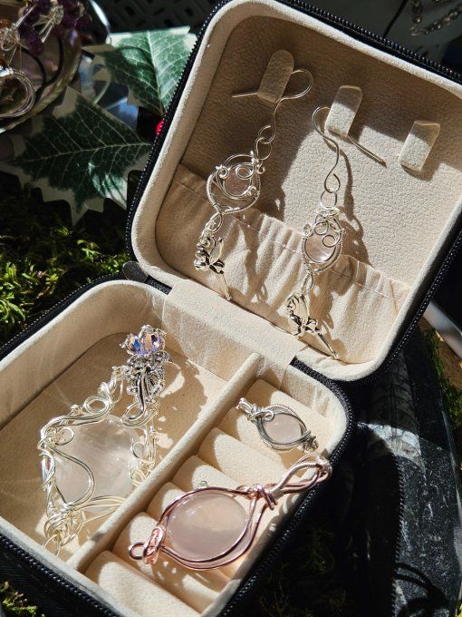 Coffret parure Quartz rose