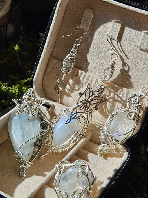 Parure pierre de Lune -Péristerite - Acompte 