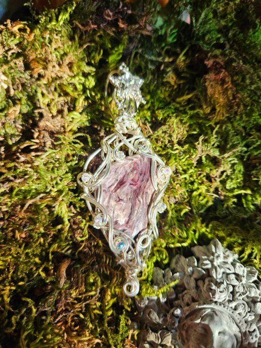 Legende✨ Charoïte amulette argent 