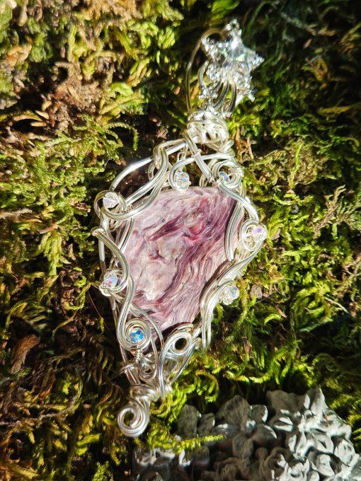 Legende✨ Charoïte amulette argent 