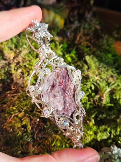 Legende✨ Charoïte amulette argent 