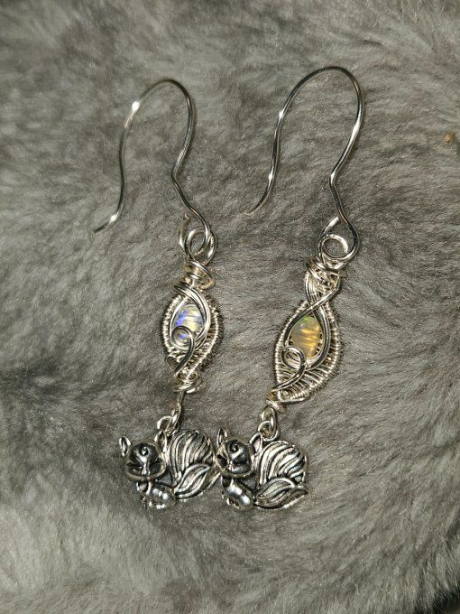 Boucle d'oreille Opale éthiopienne 