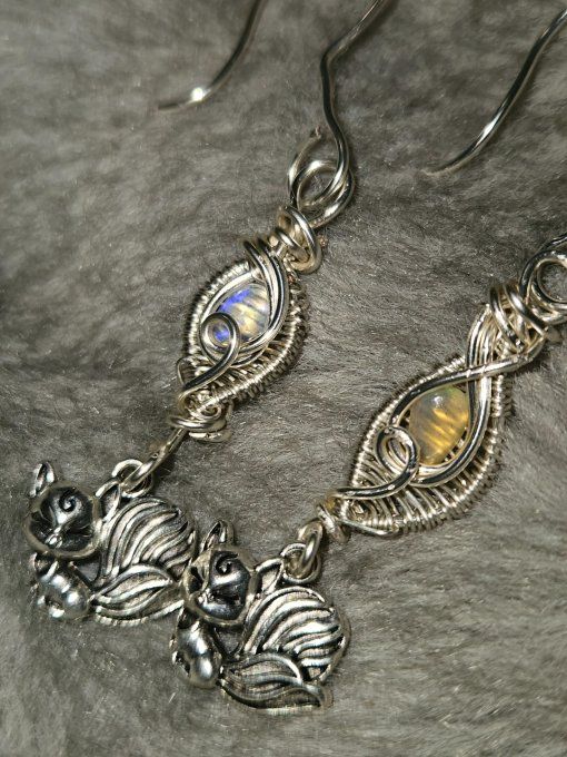 Boucle d'oreille Opale éthiopienne 