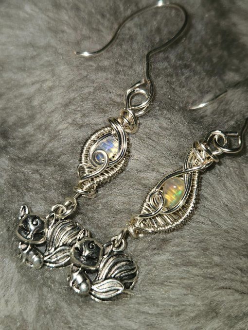 Boucle d'oreille Opale éthiopienne 