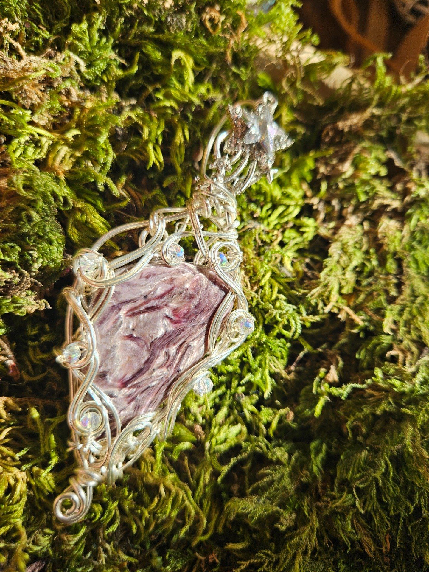 Reserver Legende✨ Charoïte amulette argent