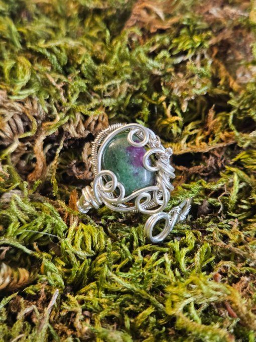 Zoisite Sur rubis ✨❤️ bague ajustable 