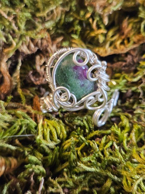 Zoisite Sur rubis ✨❤️ bague ajustable 