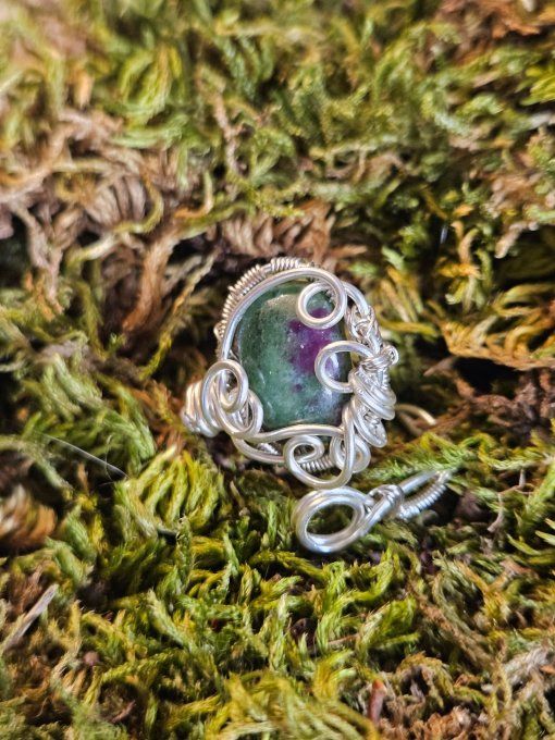 Zoisite Sur rubis ✨❤️ bague ajustable 