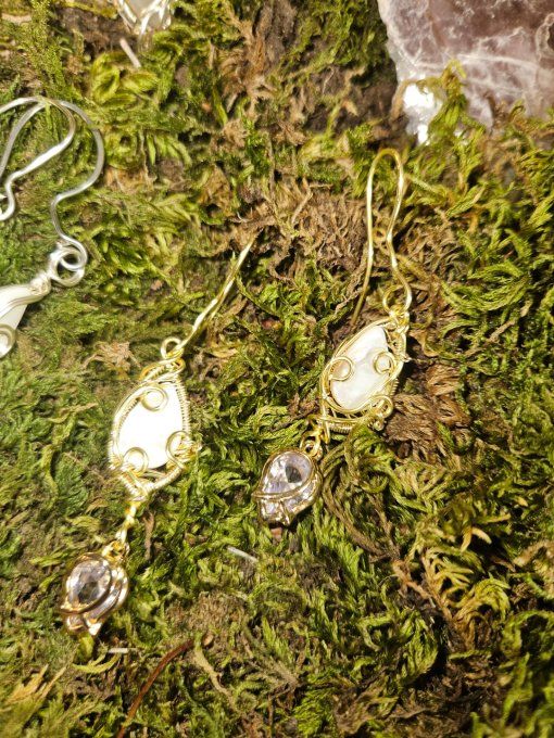 Boucles d'oreille Nacre Blanche 