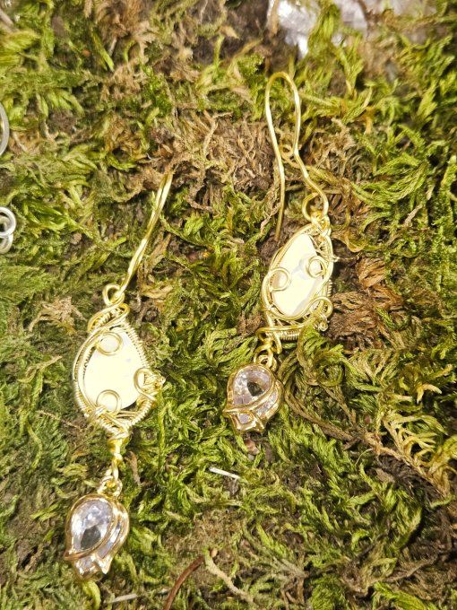 Boucles d'oreille Nacre Blanche 