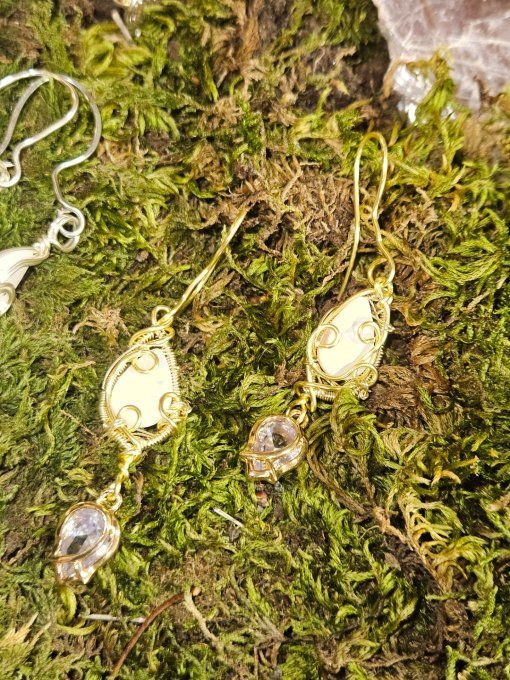 Boucles d'oreille Nacre Blanche 