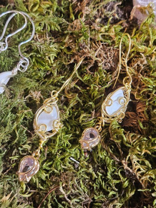 Boucles d'oreille Nacre Blanche 