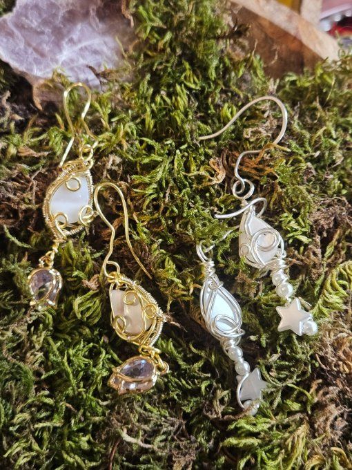 Boucles d'oreille Nacre Blanche 