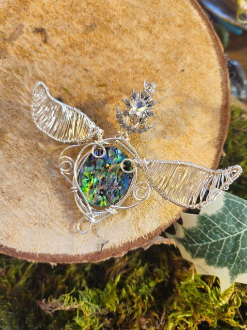 Pendentif Ailes De L’Océan – Abalone & Argent | Bijou Naturel D’Apaisement Et De Créativité
