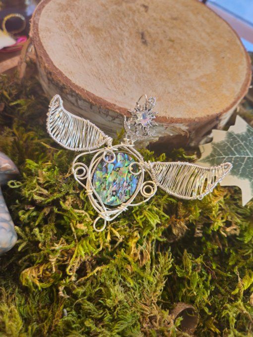 Pendentif Ailes De L’Océan – Abalone & Argent | Bijou Naturel D’Apaisement Et De Créativité