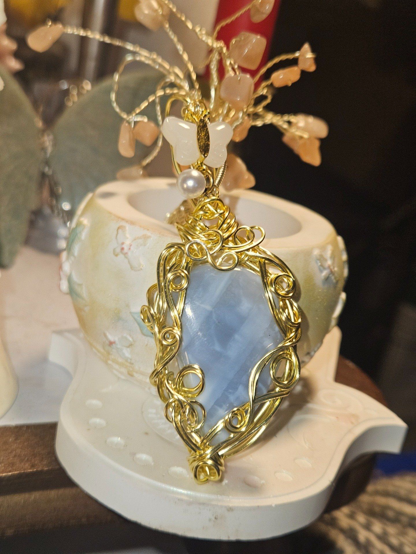 Pendentif  Opale Bleue Commune ✨amulette Or