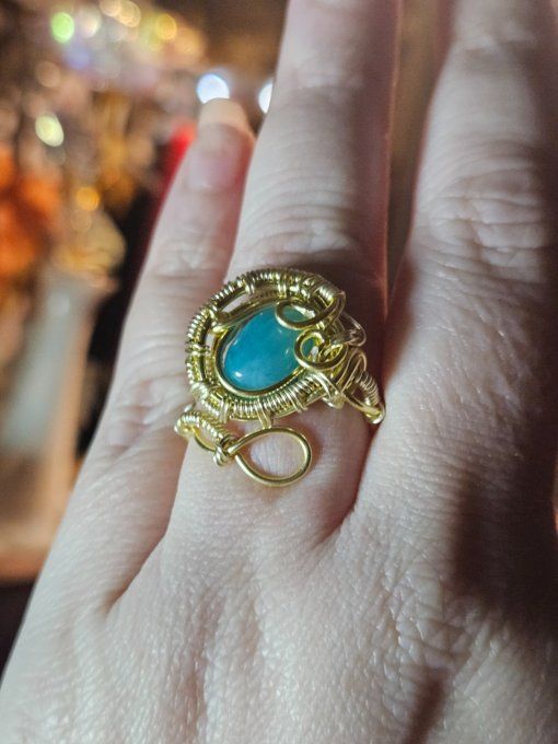 Bague Amazonite - Larmes d'Hera 
