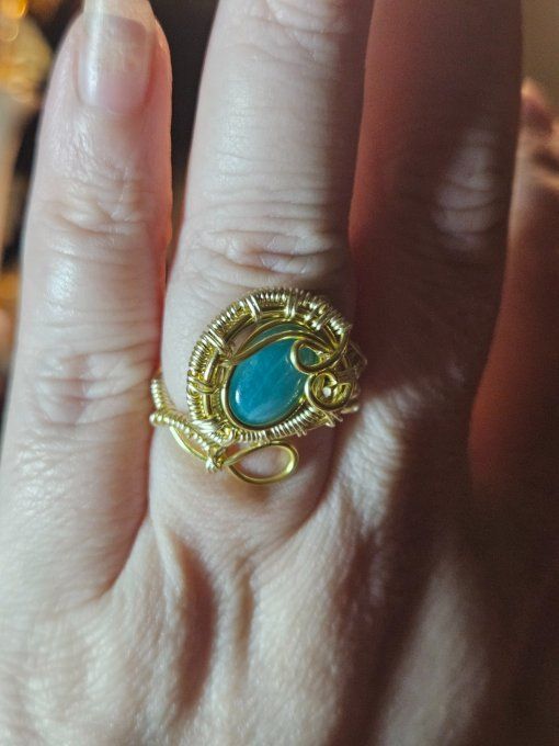 Bague Amazonite - Larmes d'Hera 