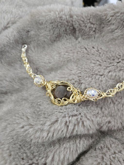 Constellation de la lyre - Quartz fumé facettes 