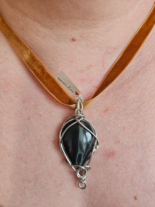 Pendentif Obsidienne Spider – Libération & Protection   