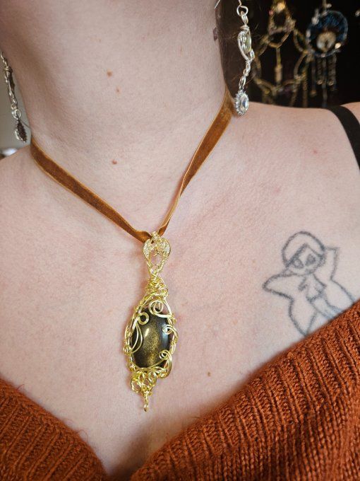  Obsidienne Dorée ou Sheen ✨miroir de protection 