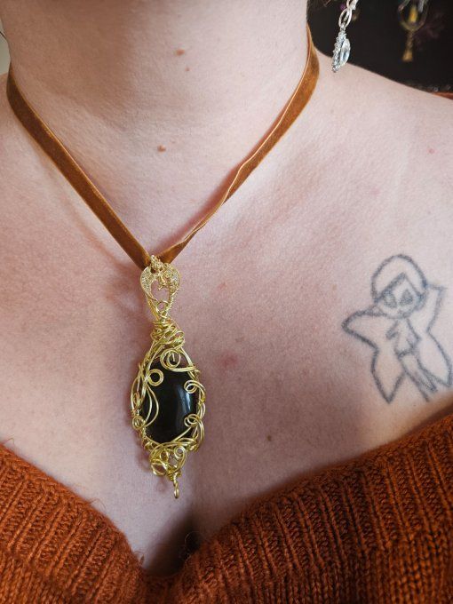  Obsidienne Dorée ou Sheen ✨miroir de protection 