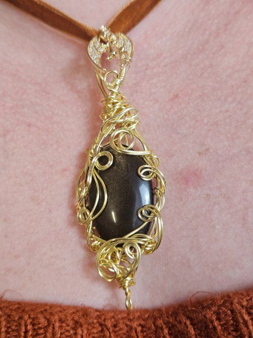  Obsidienne Dorée ou Sheen ✨miroir de protection 
