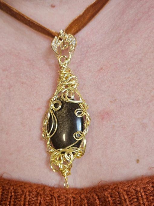  Obsidienne Dorée ou Sheen ✨miroir de protection 