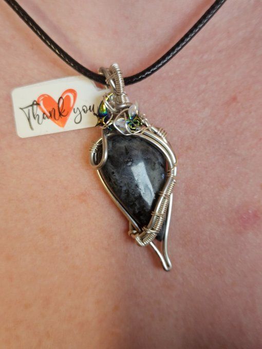 Pendentif Larvikite✨protection énergétique 