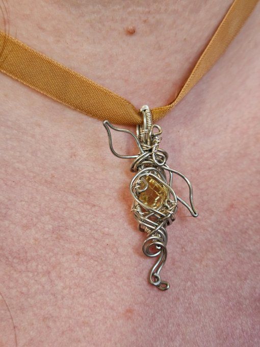 Pendentif ✨ Citrine -Amulette Elfique 