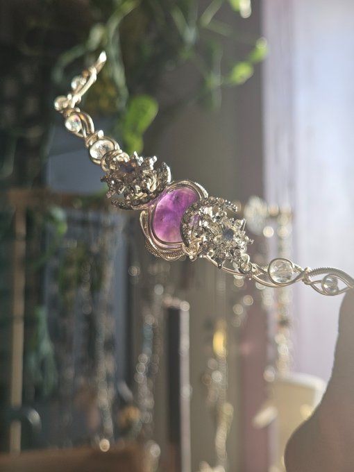 Constellation du poisson :Collier modulable amethyste 