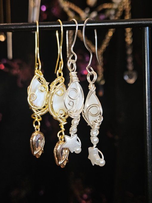 Boucles d'oreille Nacre Blanche 