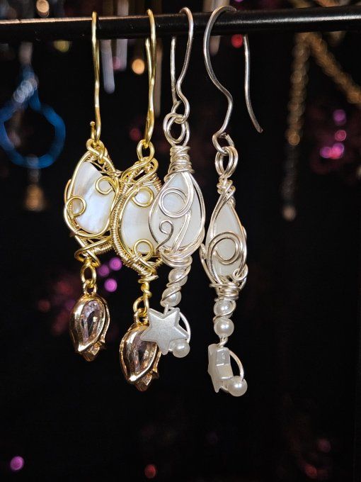 Boucles d'oreille Nacre Blanche 