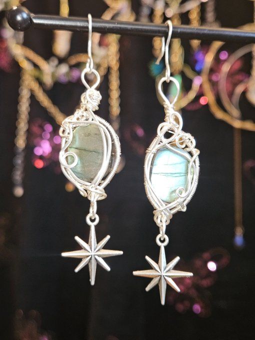 Boucles D’Oreilles En Labradorite – Protection & Éclat Intuitif 