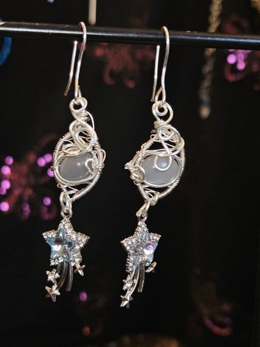 Boucles Pierre de lune Hecatolite