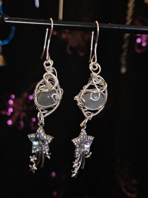 Boucles Pierre de lune Hecatolite