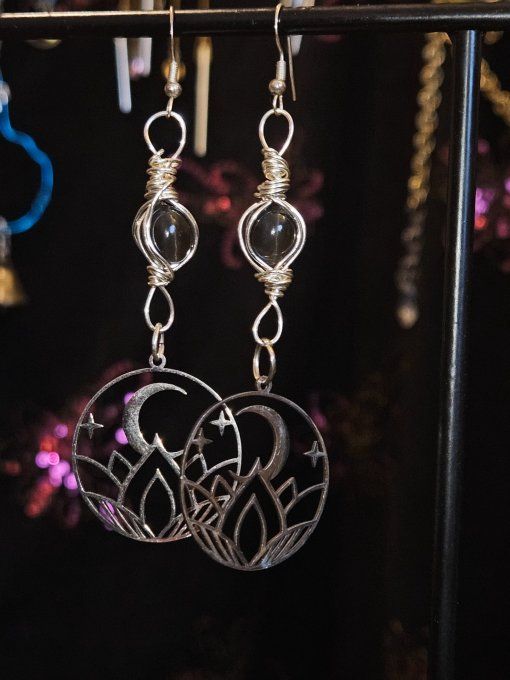 Boucle d'oreille Sillimanite-chrysobéryl