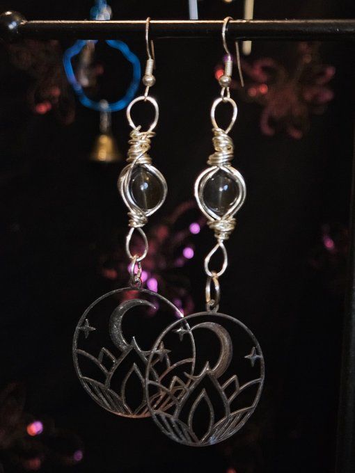 Boucle d'oreille Sillimanite-chrysobéryl