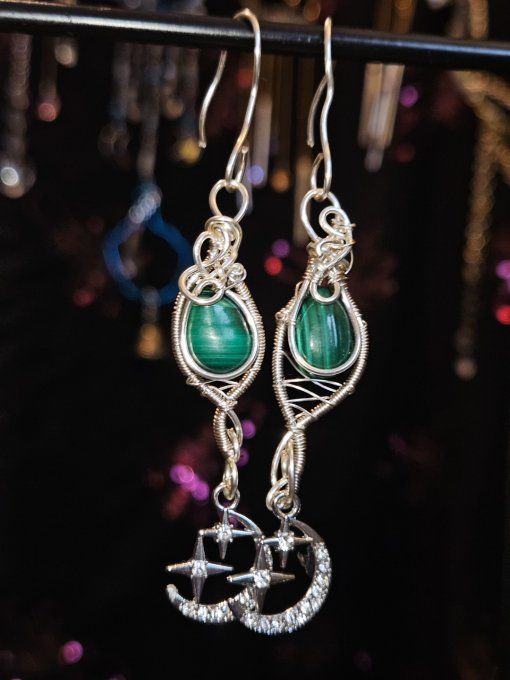 Boucle d'oreille Malachite –✨ Harmonie et Protection du Cœur 