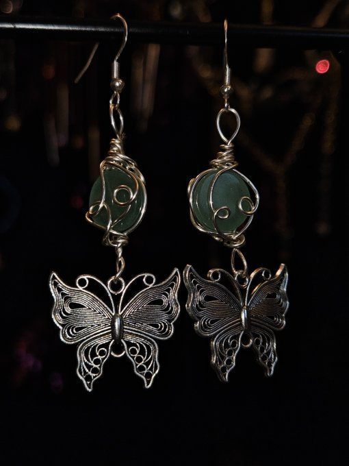 Boucle aventurine verte 