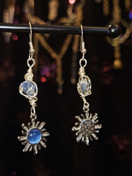 Boucle Saphir bleu brut