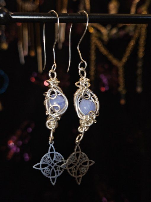 Boucle Agate Blue Lace - Oeil d'Horus 