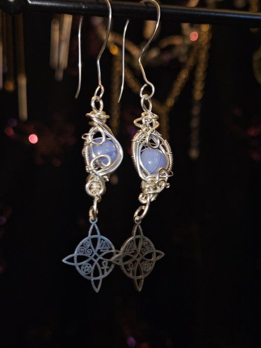 Boucle Agate Blue Lace - Oeil d'Horus 